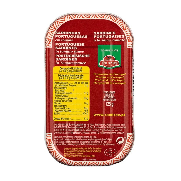 RAMIREZ, Sardinha em Tomate 125g RAMIREZ, Sardinha em Tomate 125g