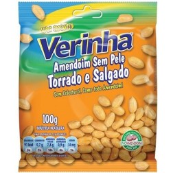 Verinha, Amendoim Sem Pele Torrado e Salgado 100g