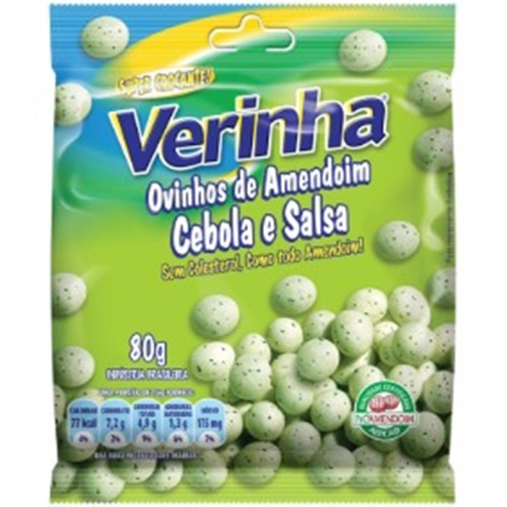 Verinha, Ovinhos de Amendoim Cebola e Sasla 80g Verinha, Ovinhos de Amendoim Cebola e Sasla 80g