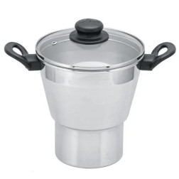 Panelux, Cuscuzeiro de Aluminio Polido com Tampa de Vidro No 16, 1,5l