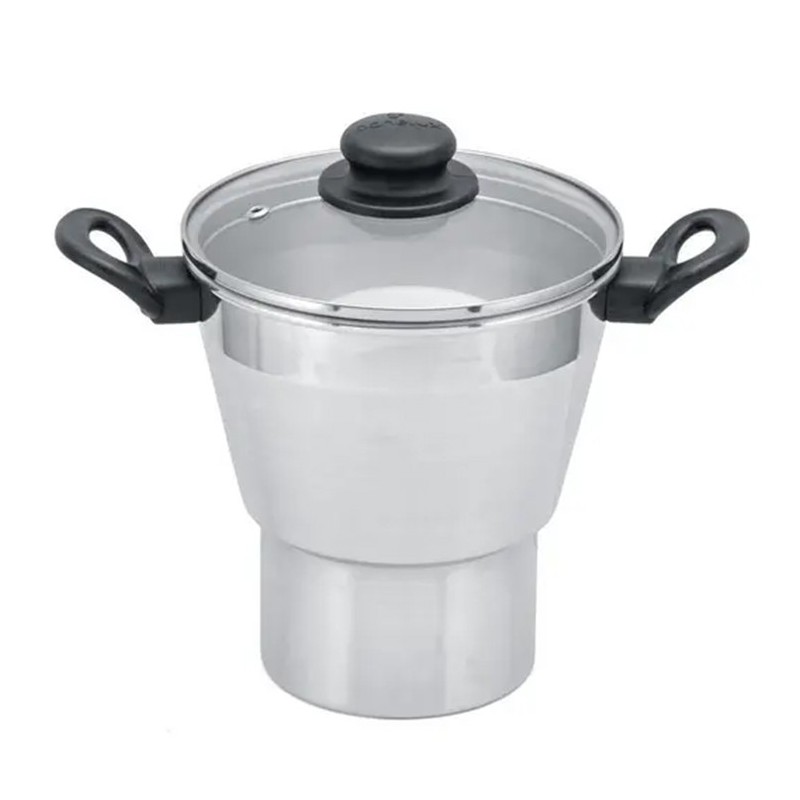 Panelux, Cuscuzeiro de Aluminio Polido com Tampa de Vidro No 16, 1,5l