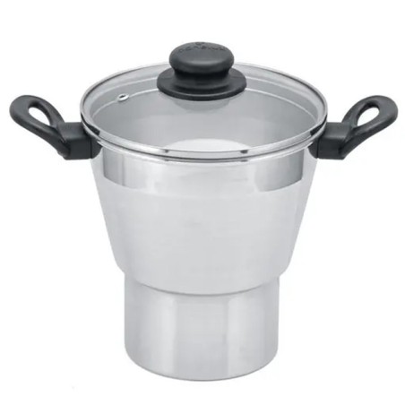 Panelux, Cuscuzeiro de Aluminio Polido com Tampa de Vidro No 16, 1,5l