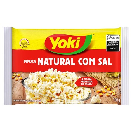 YOKI, Pipoca para Micro-Ondas Natural com Sal 100g