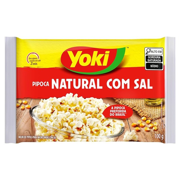 YOKI, Pipoca para Micro-Ondas Natural com Sal 100g YOKI, Pipoca para Micro-Ondas Natural com Sal 100g