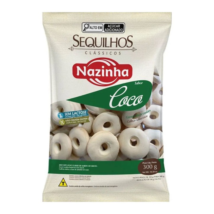 NAZINHA, Sequilhos Sabor Coco 350g