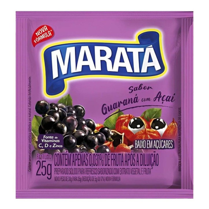 MARATÁ, Refresco em Pó Açai Com Guaraná 25g