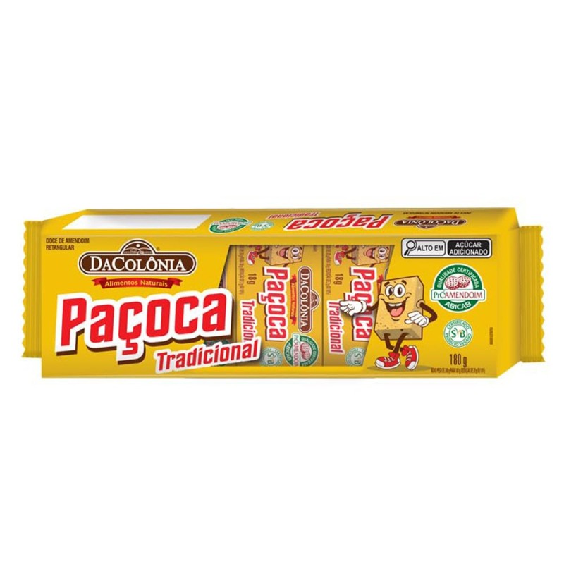 DACOLONIA, Paçoca Retangular Tradicional 180g