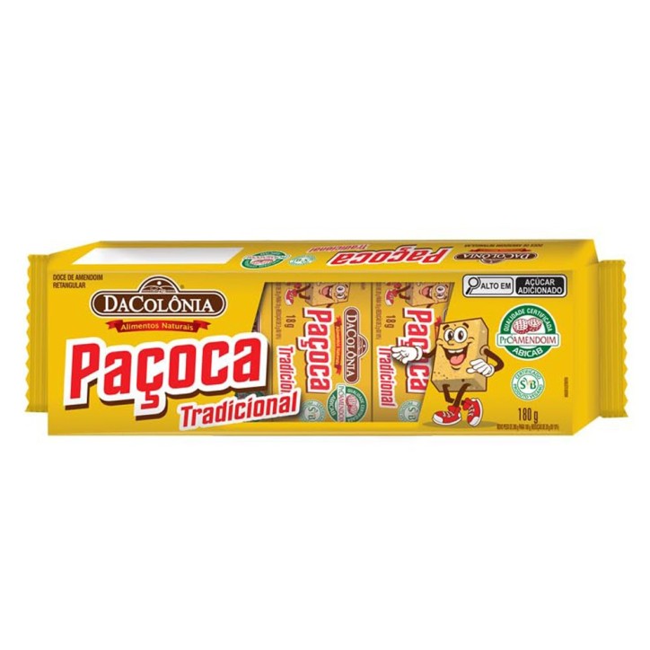 DACOLONIA, Paçoca Retangular Tradicional 180g