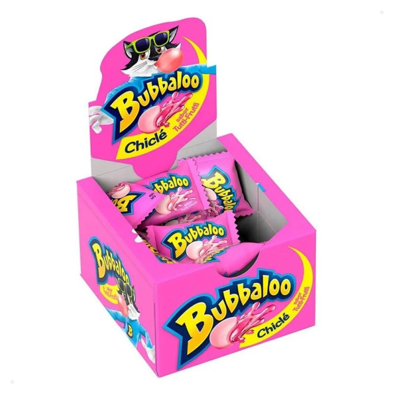 BUBBALOO, Chicles Sabor Tutti-Frutti, Display 300g (60 x 5g)
