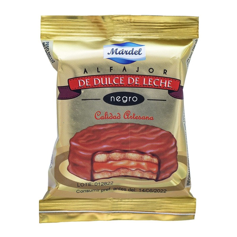 MARDEL, Negro Bisquits Alfajor de Dulce de Leche Negro 150g