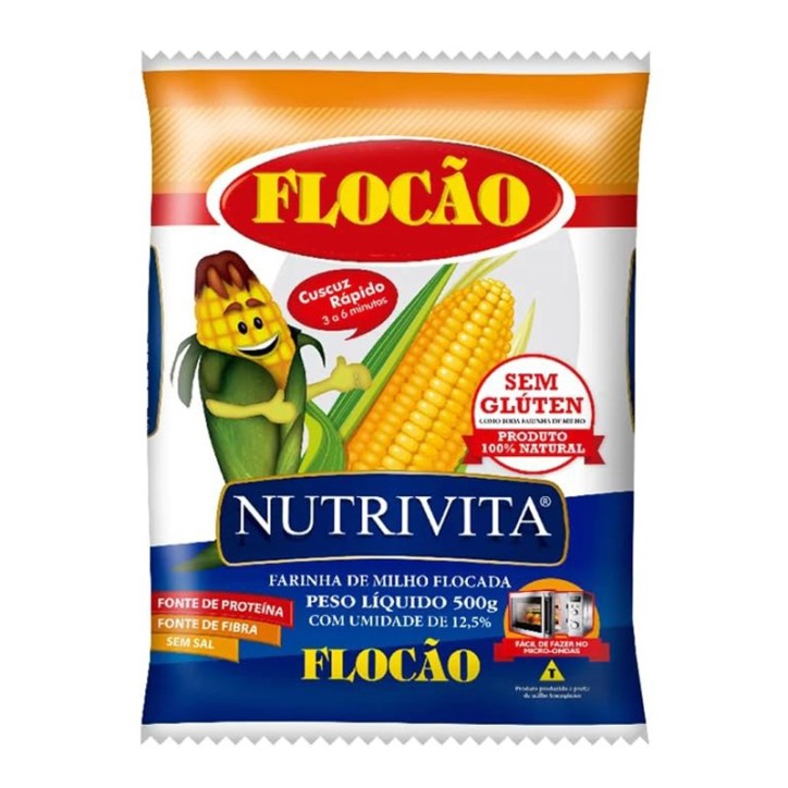 Nutrivita, Farinha de Milho Flocao 500g Nutrivita, Farinha de Milho Flocao 500g