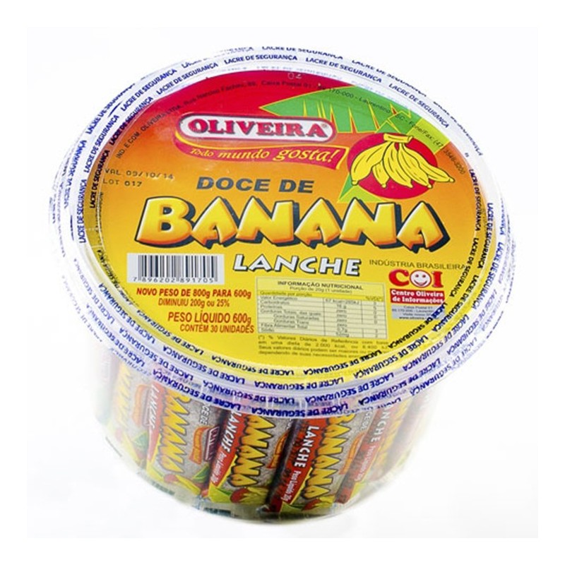 Oliveira, Doce de Banana Lanche , 30 x 20g (600g)
