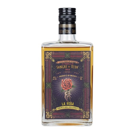 SANGRE DE VIDA, Loteria La Rosa Tequila Añejo 350ml, 40% vol.