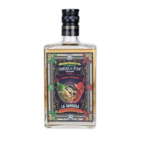 SANGRE DE VIDA, Loteria La Bandera Tequila Reposado 350ml, 40% vol.