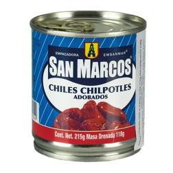 SAN MARCOS, Chiles Chipotle Adobados 215g- Abtropfgewicht 118g