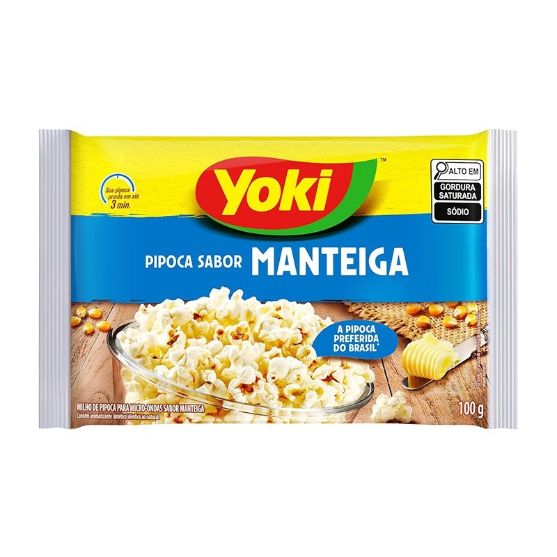 YOKI, Pipoca para Microondas Manteiga 100g