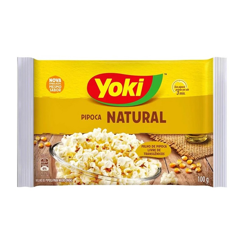 YOKI, Pipoca para Microondas Natural 100g