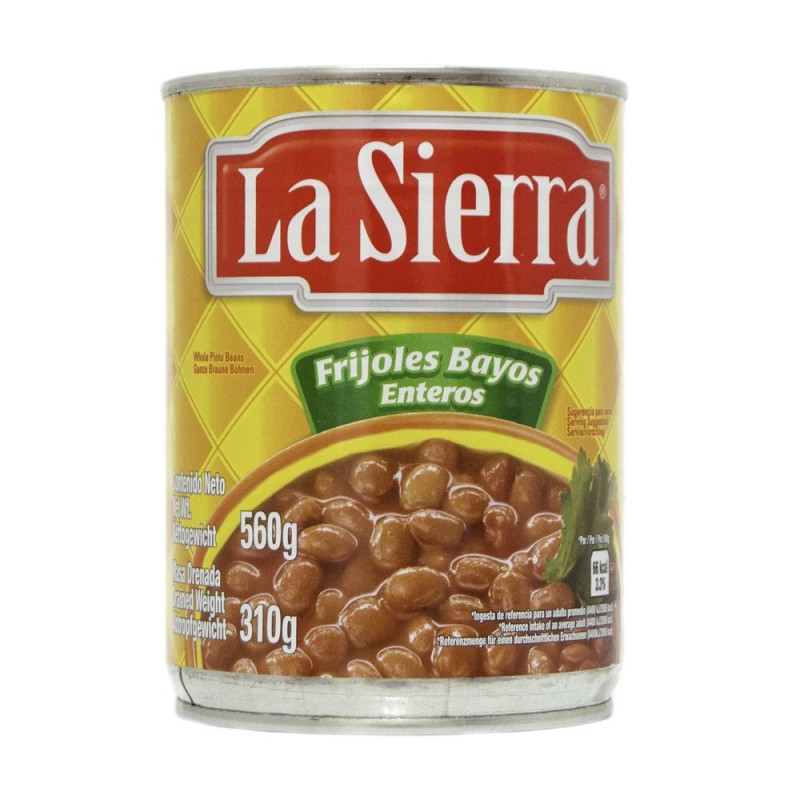 LA SIERRA, Frijoles Bayos Enteros condimentados 560g - Abtropfgewicht 310g