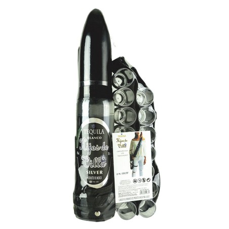 HIJOS DE VILLA, Tequila blanco + Vasos 700ml, 40%vol.