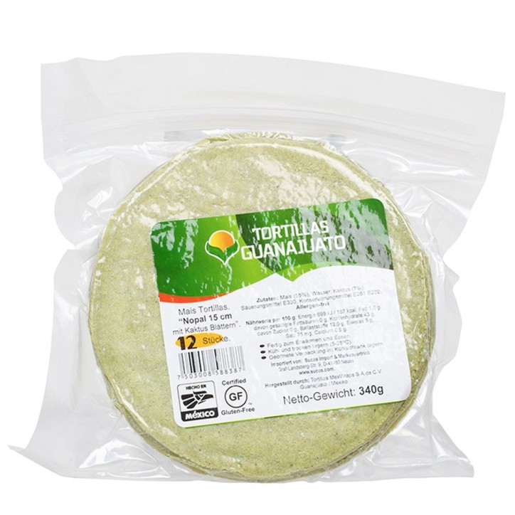 GUANAJUATO, Tortillas de Maíz con Cactus 340g, Ø 15cm