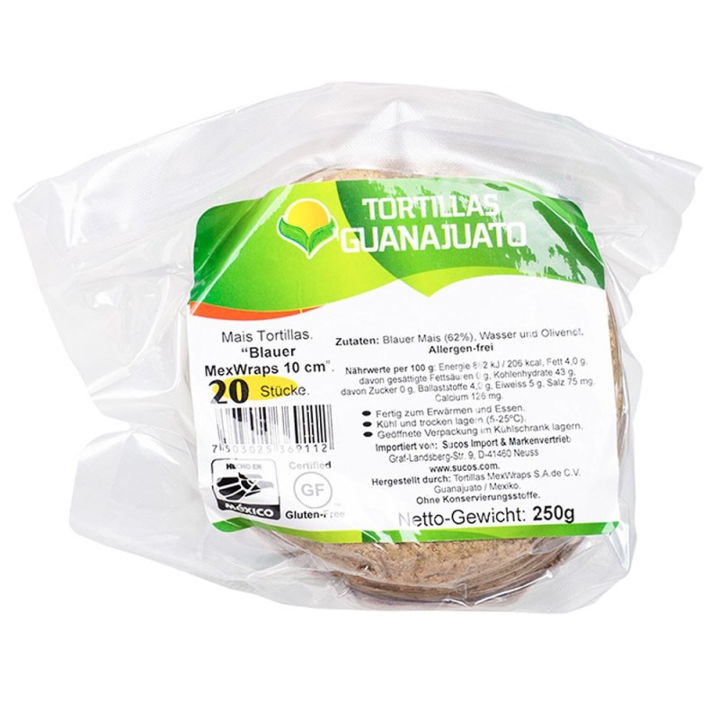 GUANAJUATO, MexWraps, Tortillas de Maíz 250g, Ø 15cm