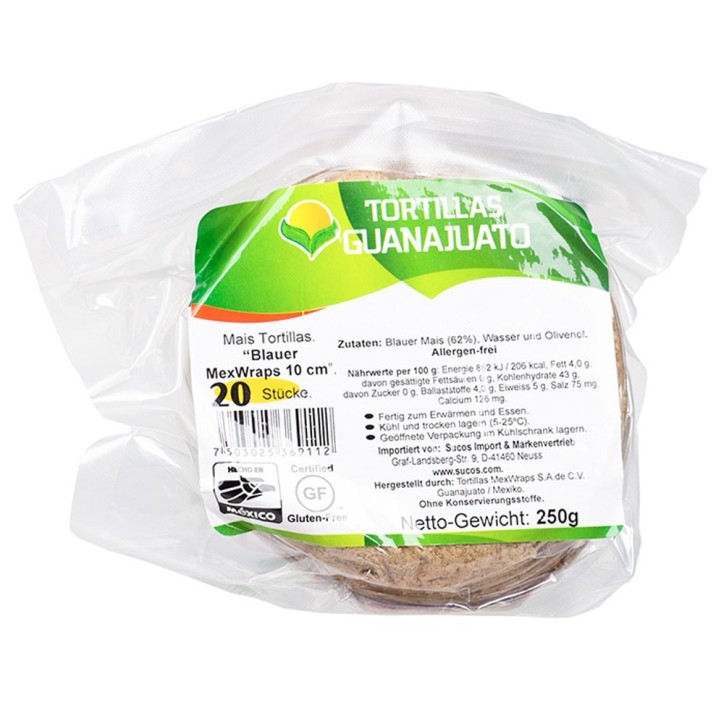 GUANAJUATO, MexWraps, Tortillas de Maíz 250g, Ø 15cm