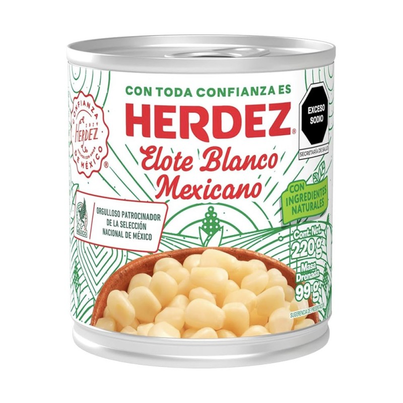 HERDEZ, Elote Blanco Mexicano 220g - Abtropfgewicht 117g
