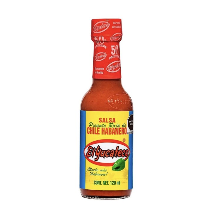 EL YUCATECO Rote Habanero Chili-Sauce Salsa Picante Roja de Chile Habanero 120ml