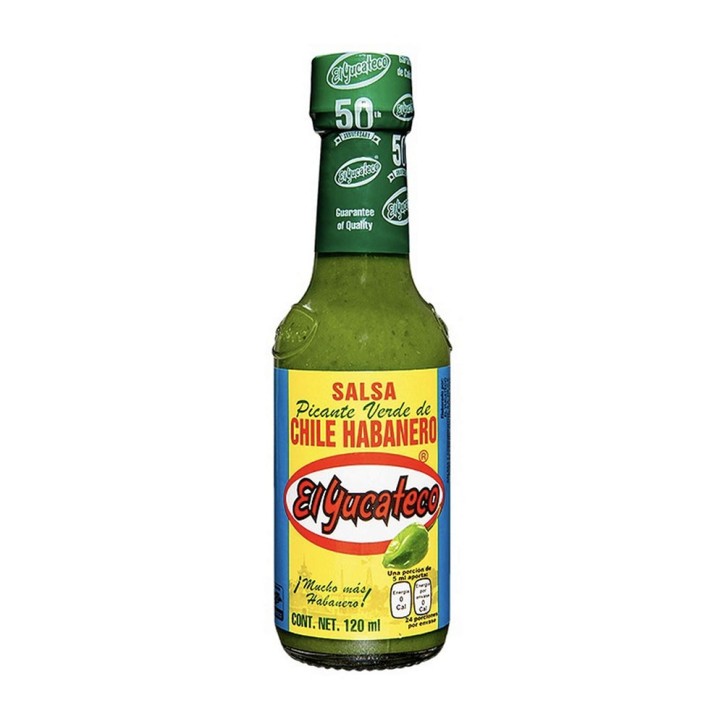 EL YUCATECO, Salsa Picante Verde de Chile Habanero 120ml