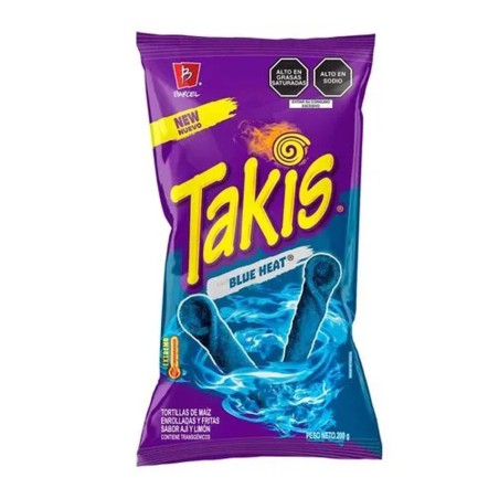 BARCEL, Takis Blue Heat, Tortillas Fritas de Maiz 200g