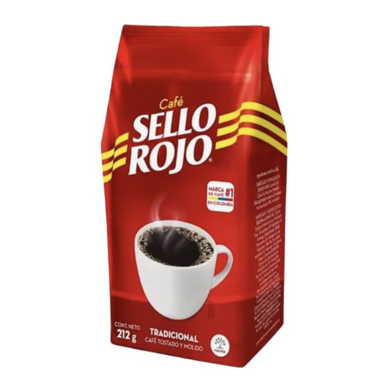 SELLO ROJO, Café Tostado y Molido 212g