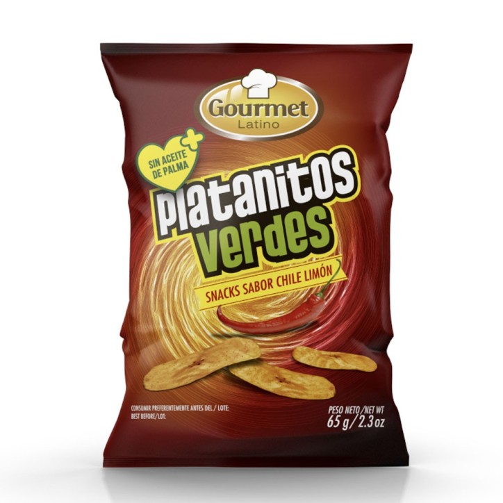 GOURMET LATINO,  Platanitos Verdes Chile Limón 65g