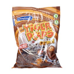 COLOMBINA, Tiger Paletas Rellenas de Caramelo Sabor Choco-Caramelo 384g