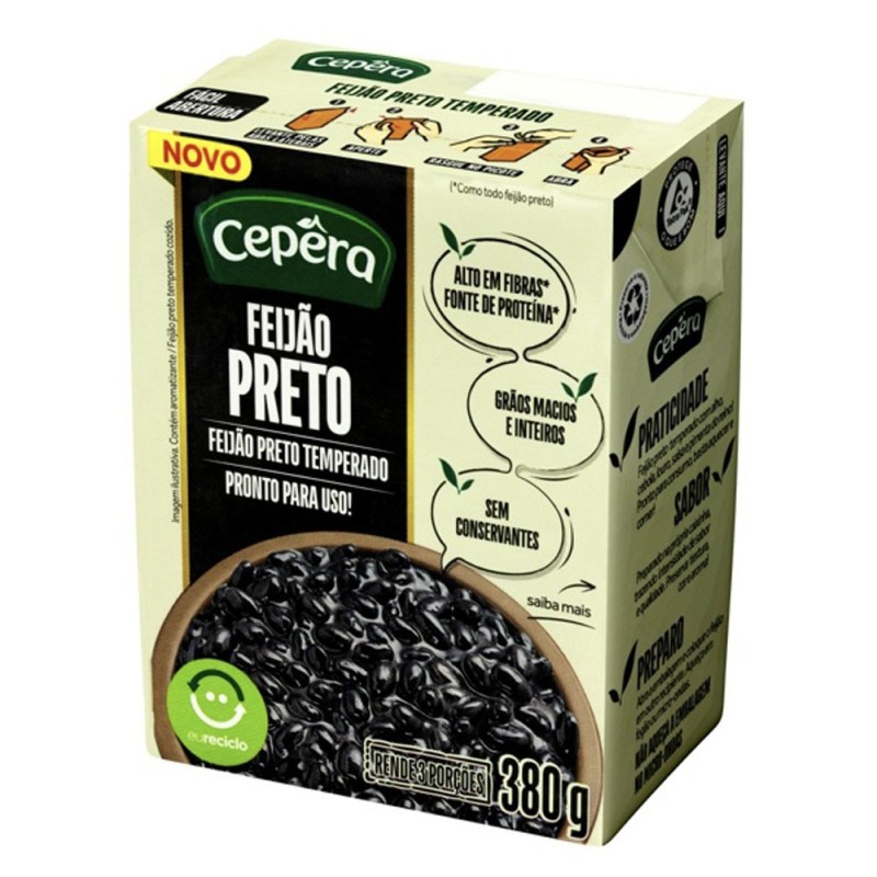 Cepera, Feijao Preto Temperado Pronto para Uso 380g